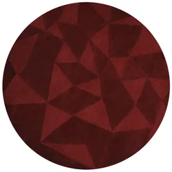 WOLLTEPPICH DEBEN, geometrisch, Rot, Ø 160 cm