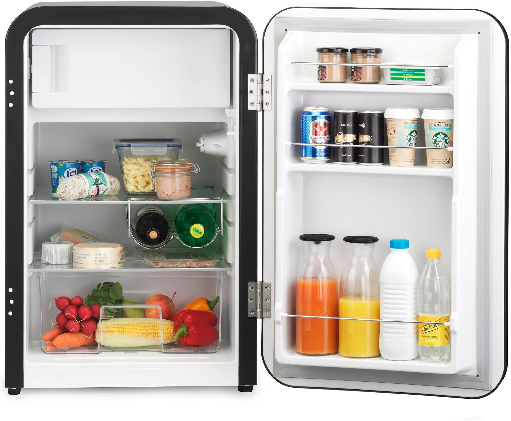 TRISA Kühlschrank "Frescolino Classic 107", Energieeffizienz: E, schwarz, B:55cm H:83,5cm T:58,3cm, Kühlschränke, Kühlschrank schwarz Einheitsgröße