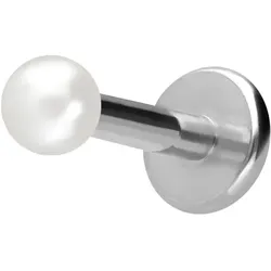 Titan Labret mit Innengewinde SYNTHETISCHE PERLE