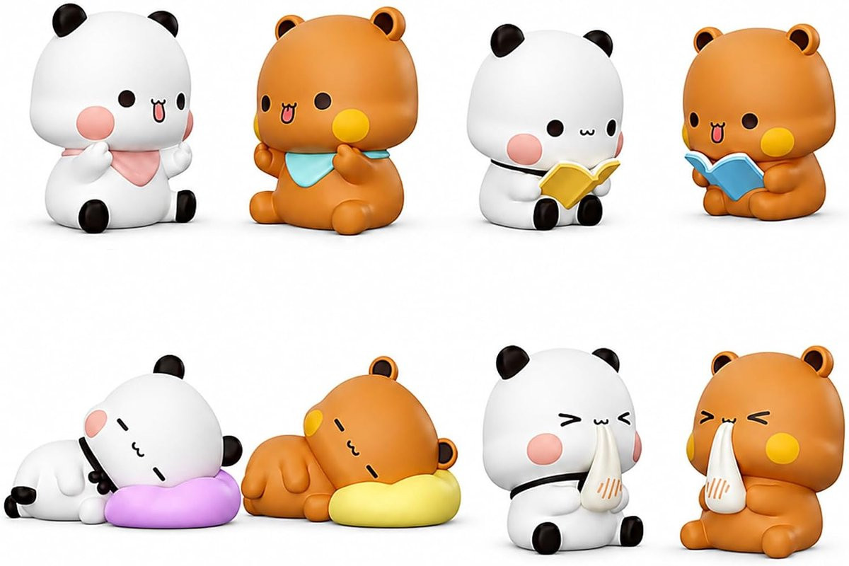 Bubu Dudu Minifigure Decoratie Panda Beer Kawaii Cadeau voor Dashboard of Tafelblad