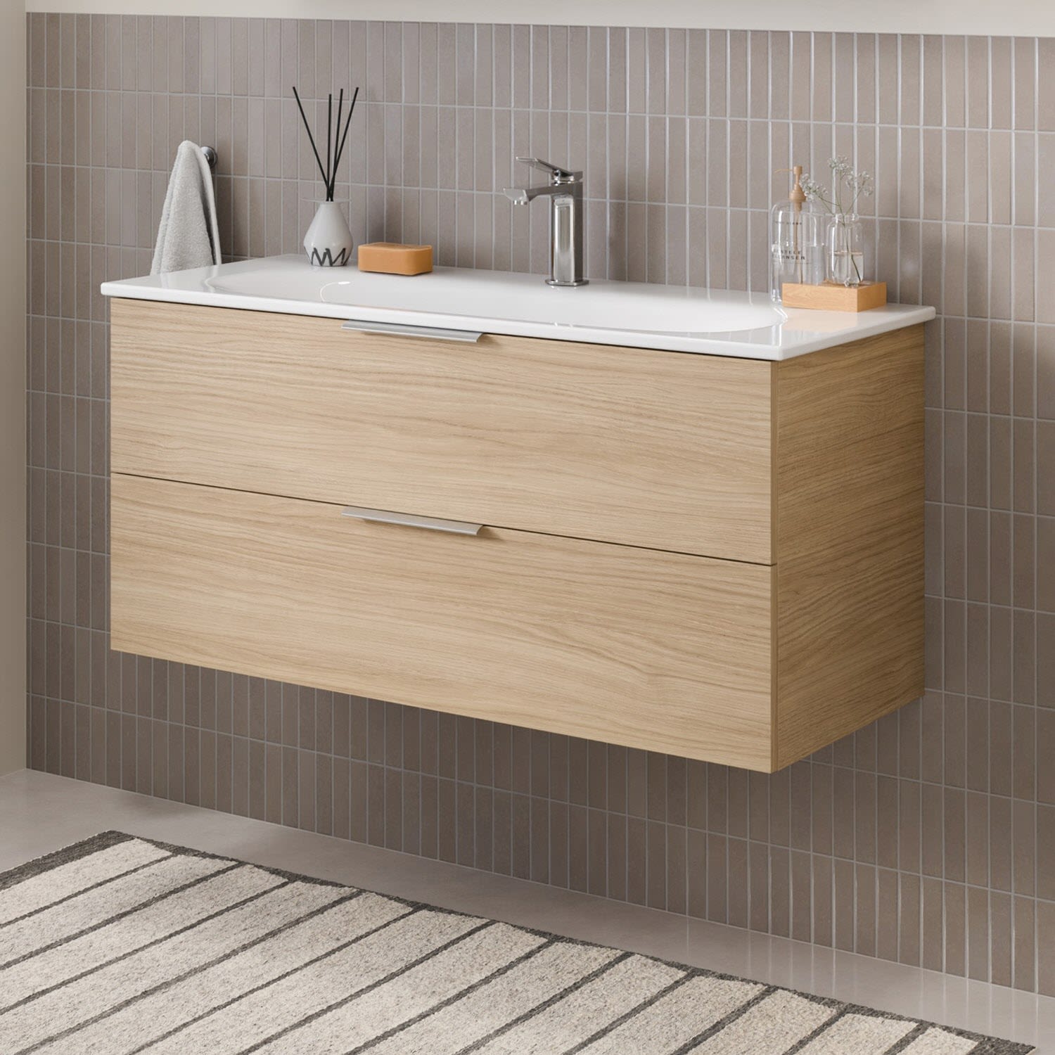 Steinkamp Living 2.0 / GROHE Essence washbasin 100 cm with vanity unit 95 cm STGGR02397WT-226