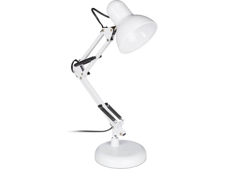 Bureaulamp retro - flexibele arm - E27 - wit