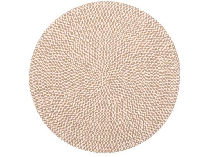 Rundes Tischset aus Papier, senfgelb und weiß, D38cm
