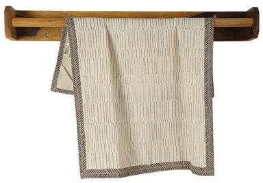 "Hand Block Printed Kitchen Towels   27""×19""   Kora Cotton   Fair Trade   TEA BREAK (Set of 2)"