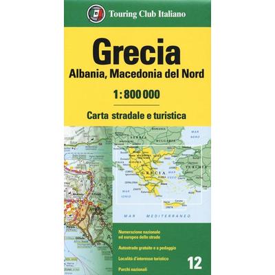 Grecia, Albania ,Macedonia del Nord 1:800.000. Carta stradale e turistica, Karte von , Touring