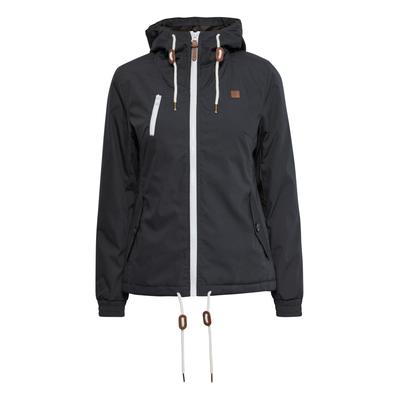 Kurzjacke OXMO "Kurzjacke OXTilda", Damen, Gr. L, grau (dunkelgrau), Obermaterial: 65% Polyester PES. 35% Baumwolle CO., regular fit normal, Jacken Kurzjacke