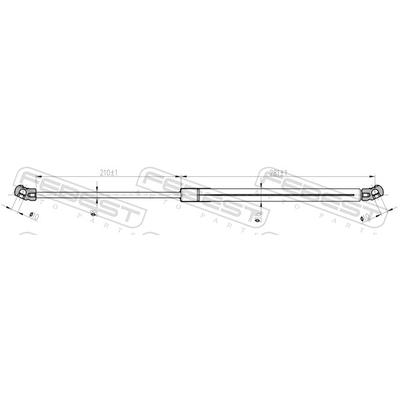 FEBEST Gasfeder, Koffer-/Laderaum 02117-010 für NISSAN