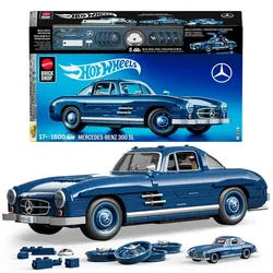 Mattel Brick Shop Hot Wheels Mercedes-Benz 300 SL Bauset (1600 Teile), für Sammler