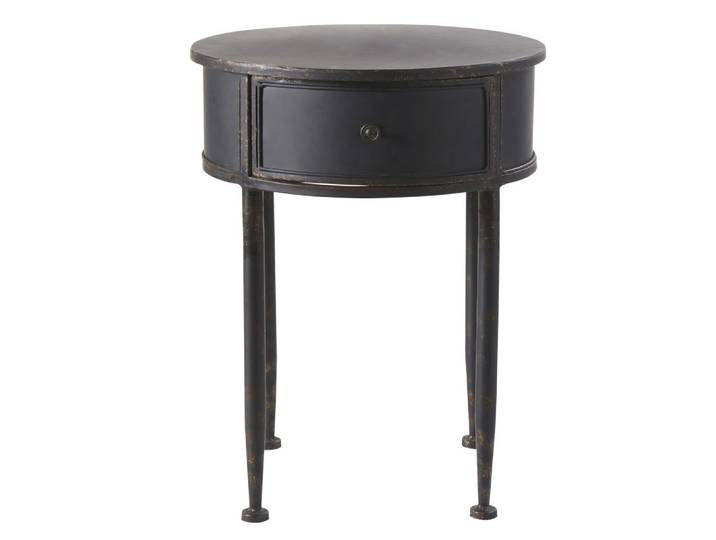 Table de chevet en fer forgé noir, L42 cm