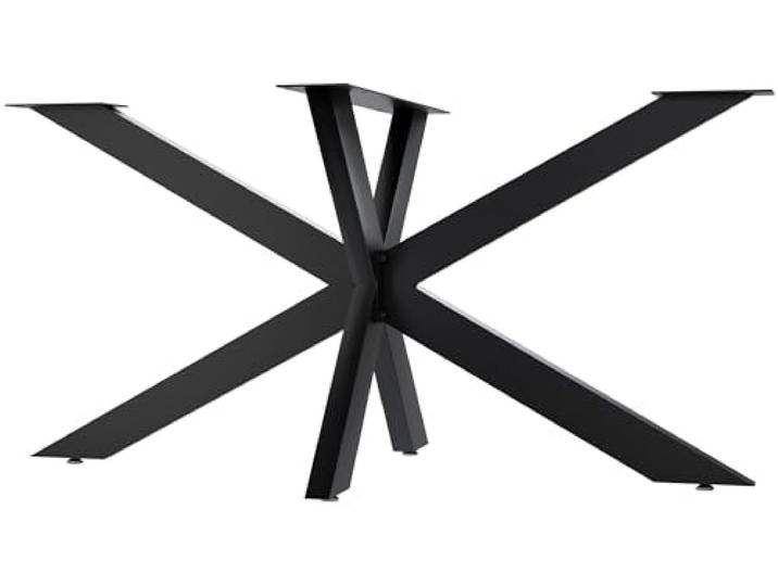 CLP Tischbeine Biloxi I Tischkufen für DIY-Tische I Höhe 71 cm I Sternförmiges Tischgestell aus pulverbeschichtetem Stahl - Farbe: schwarz, Größe: 150x78 cm