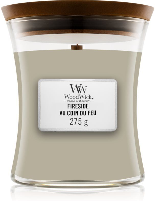 Woodwick Fireside Au Coin Du Feu bougie parfumée avec mèche en bois 275 g