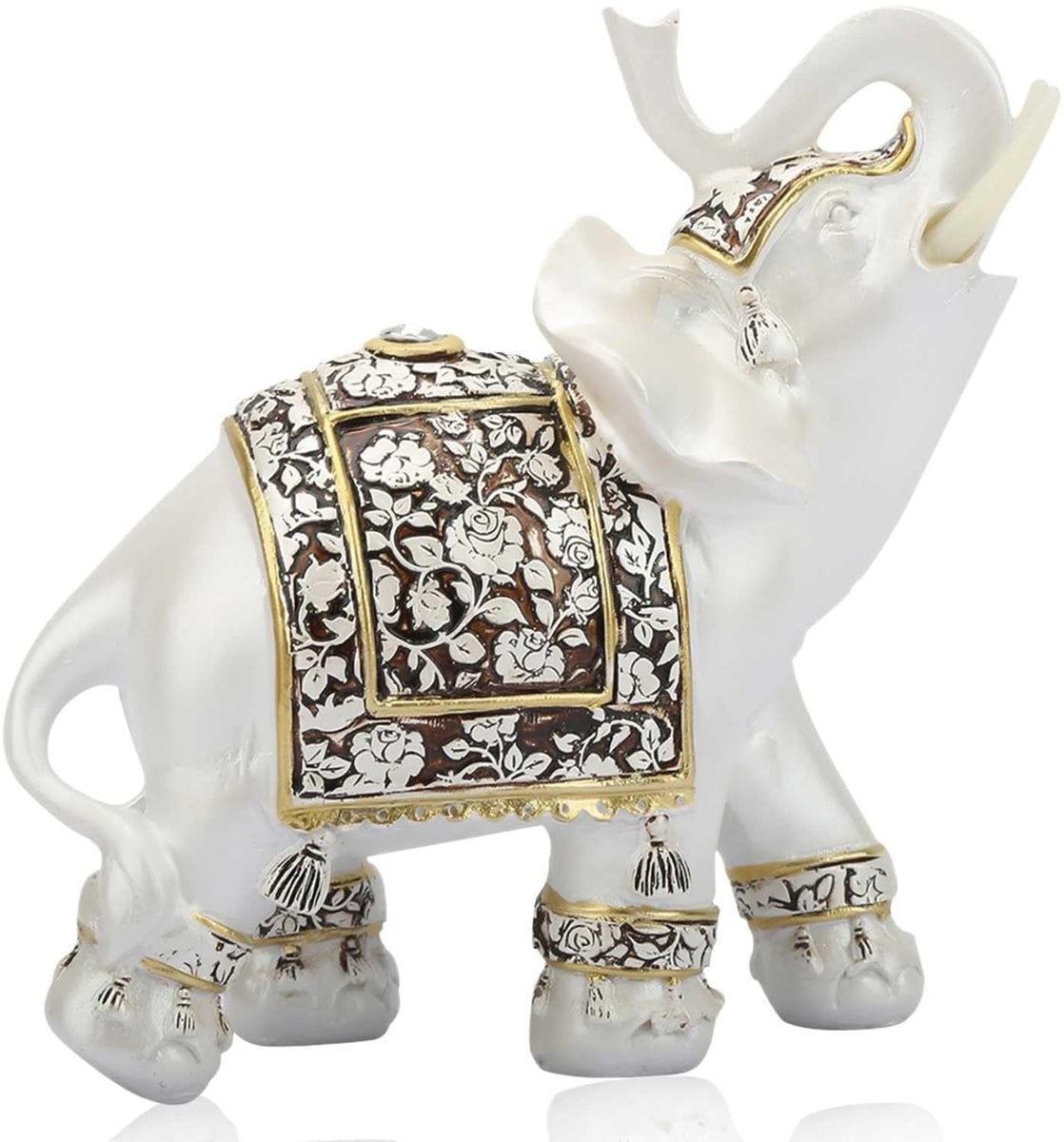 Omgoods Olifantenstandbeeld Witte Decoratie voor op Tafel