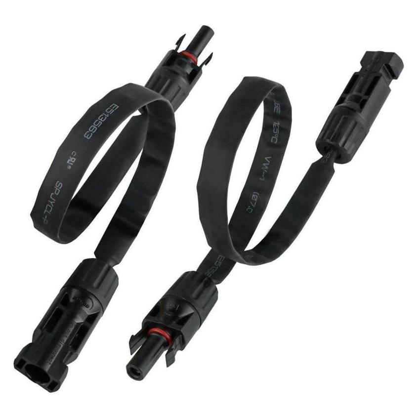 Kabelmeister Solar-Fensterdurchführung kompatibel, paarweise, schwarz, flexible Länge: 30 cm (FD-MC4301)