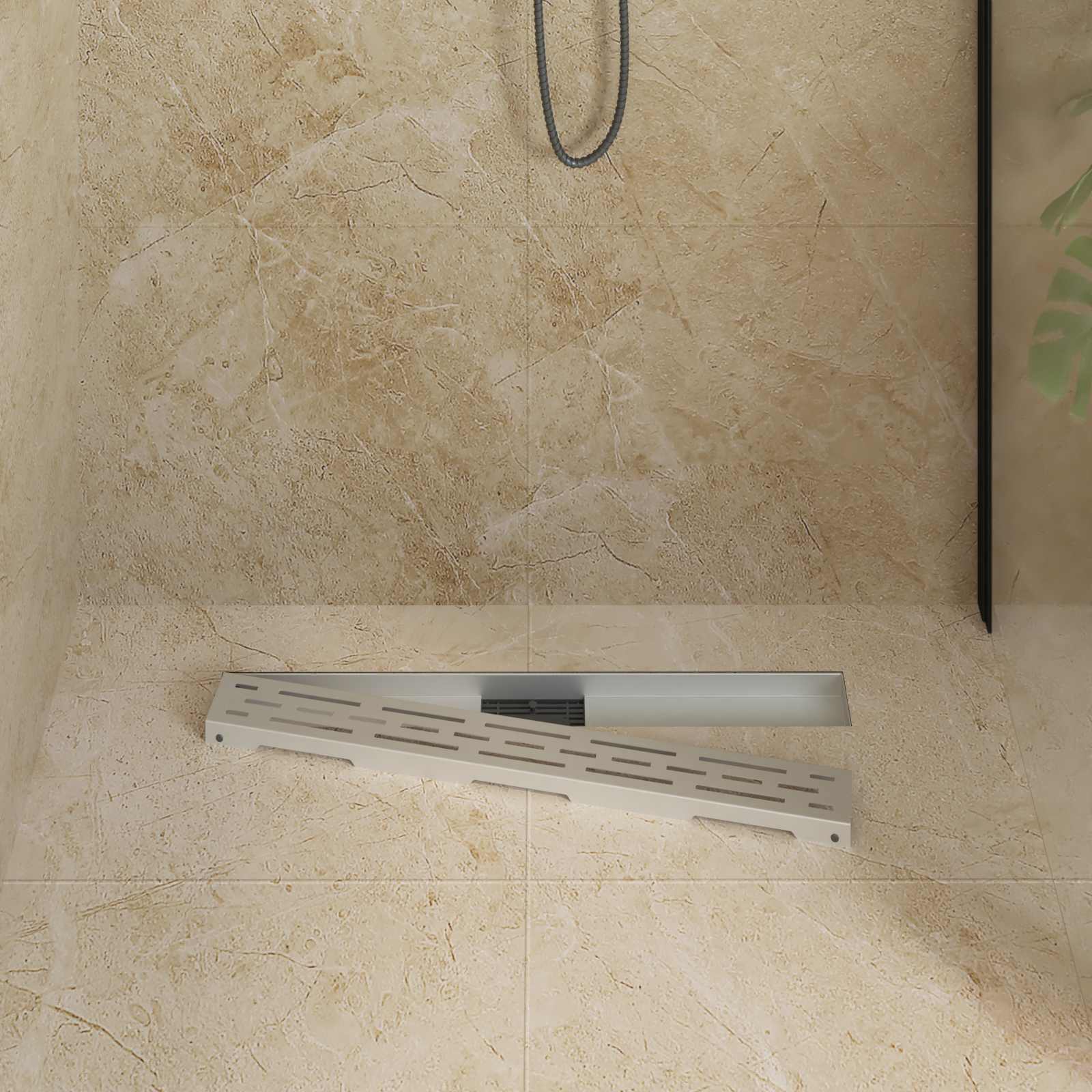 vidaXL Drain de Douche avec Design Linéaire Argenté 80 cm