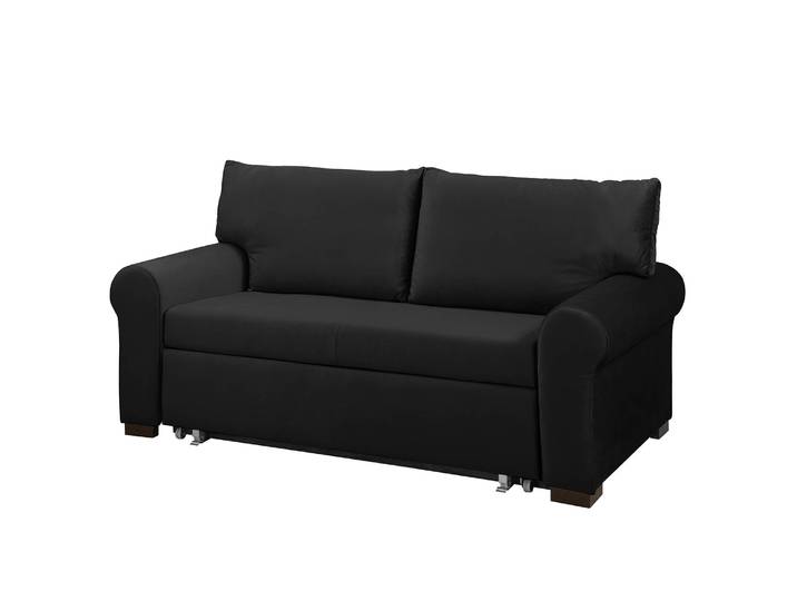 Schlafsofa Country Deluxe Schwarz/Anthrazit Samt Krysia 165cm mit Schlaffunktion Glamour