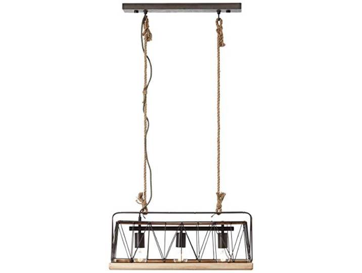 BRILLIANT Lampe Narcy Pendelleuchte 3flg burned steel/holz 3x A60, E27, geeignet für Normallampen (nicht enthalten) Für LED-Leuchtmittel geeignet