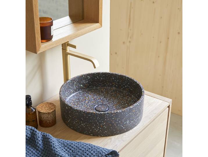 Rundes Waschbecken Gina aus Terrazzo Konfetti - Multicolor