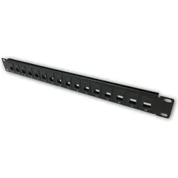 Datacom 19" Unloaded Patch panel 16 port, Server Zubehör, Schwarz
