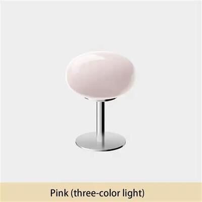 Evergreen Home Goods Lollipop Table Lamp, Medieval Cream Glass Lamp, Retro Standing Lamp, Simple Atmosphere Decor For Living Room, Bedroom pink