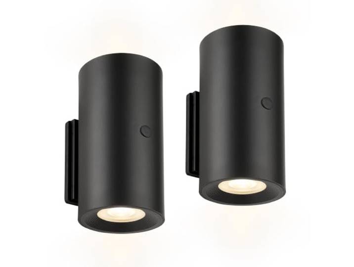 BRILONER - 2er Set LED Wandleuchte, Akku, Touch, dimmbar, Schwarz