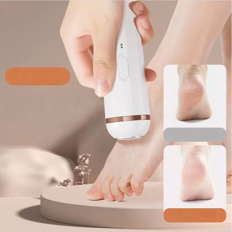 INF Lime électrique portable pour pieds - Râpe rechargeable avec têtes détachables Blanc