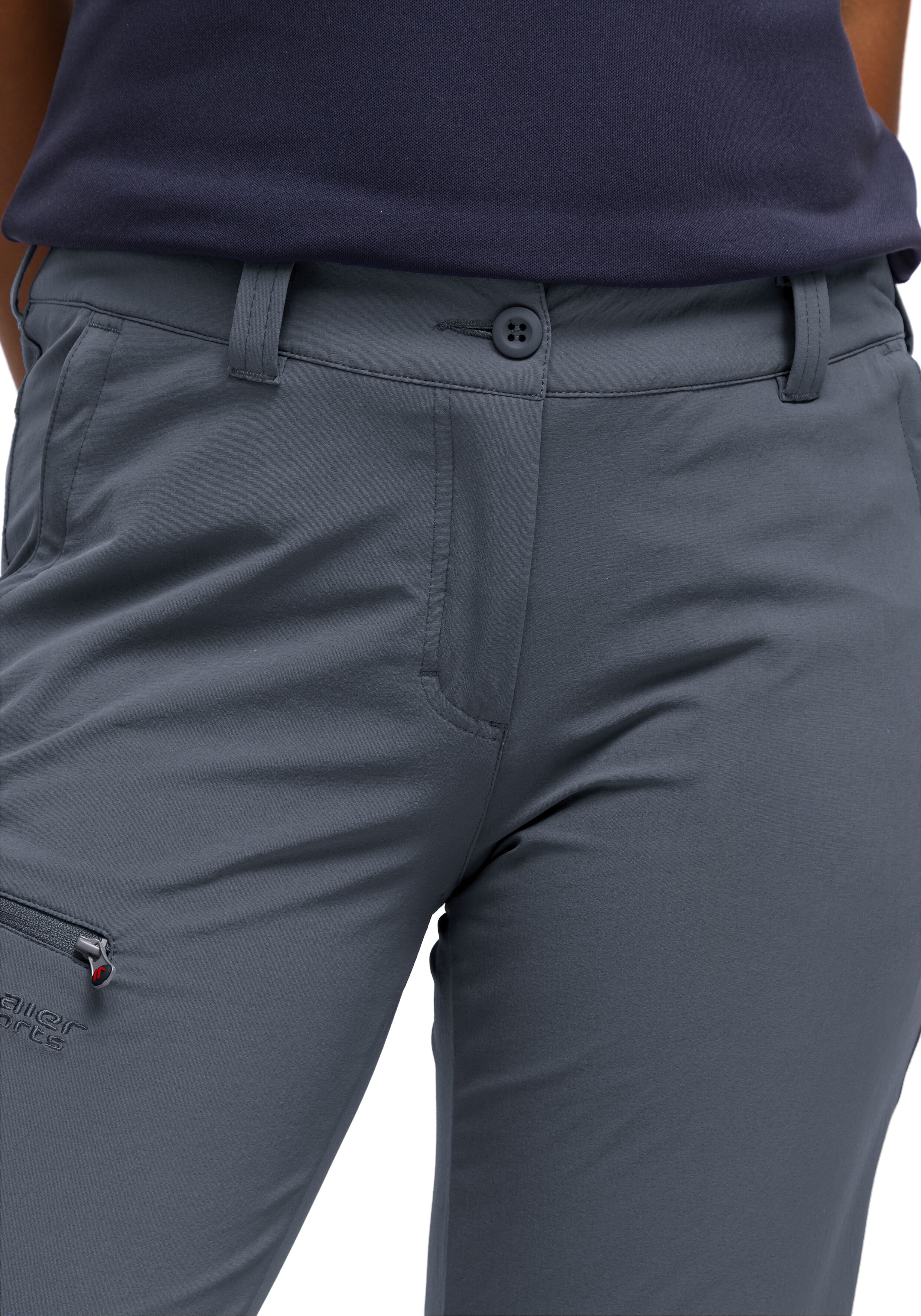 Funktionshose MAIER SPORTS "Inara slim", Damen, Gr. 38, Normalgrössen, grau, 90% Polyamid, 10% Elasthan, Hosen Funktionshose, Herren Wanderhose, atmungsaktive Outdoor-Hose, 4 Taschen, Slim Fit grau 38, Normalgrössen