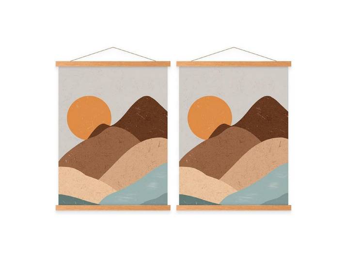 LuxusKollektion Bilderleiste Posterleiste Magnet Holz Rahmen 120x80 Teakholz 120cm 2 Packungen