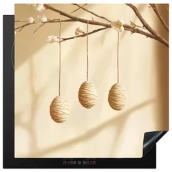 HERDABDECKPLATTE Beige - Osterkuchen - Eier Induktionsmatte 78x78 cm