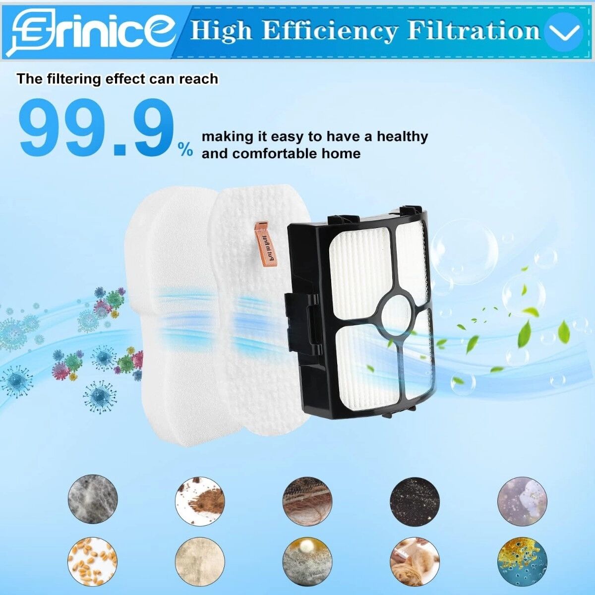 INF Kit de filtres de remplacement pour aspirateur balai filaire Shark Stratos - Ensemble 7 pièces ABS éponge fibre, compatible