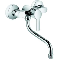 KLUDI LOGO NEO Spültisch-Wand-Einhebelmischer, geschlossener Hebel, Wandmontage, Auslauf 200mm, chrom, 379240575
