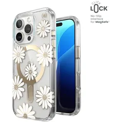 Hülle Speck Presidio Lux ClickLock & MagSafe für iPhone 16 Pro (slunečné sedmikrásky / transparent / gold)