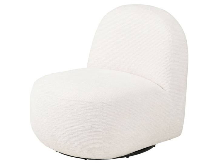 Fauteuil lounge pivotant en tissu écru