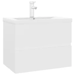 Helloshop26 - Spülenunterschrank mit integriertem Waschbecken 60 x 38,5 x 45 cm weiße Spanplatte 02_0006419