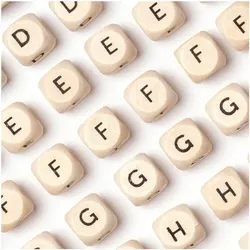 folia Holz-Buchstabenperlen »Letter Beads Jumbo Wood« 500 g