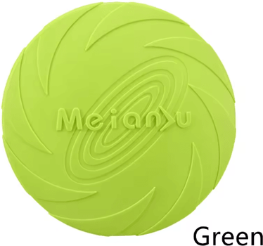 Inspire Picks Durable Silicone Dog Flying Disc Bite Resistant Outdoor Training Toy green m