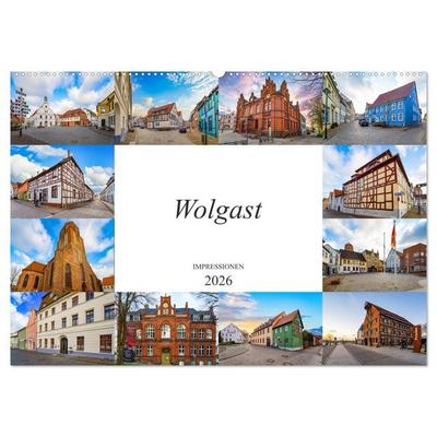 Wolgast Impressionen (Wandkalender 2026 DIN A2 quer), CALVENDO Monatskalender