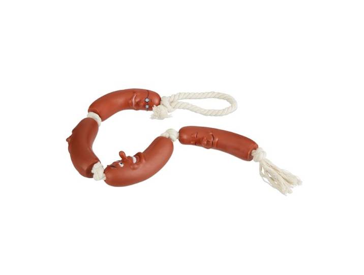 Relaxdays 4 x Hundespielzeug Wurst