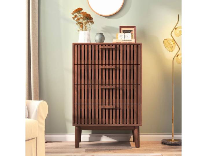 Commode de Rangement - DREAMMESPACE - 60x34x91cm - 4 Tiroirs - Design Scandinave - Anti-Basculement