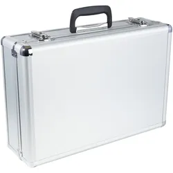 SPRINTIS - Alukoffer mit Schaumstoff, Silber, abschließbarer Universalkoffer aus Aluminium, Außenmaße 46 x 3 1x 14 cm, kleiner Transportkoffer mit Schaumstoff, leichter Moderationskoffer leer