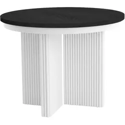 ESSTISCH Prestige runder Design-Tisch, ausziehbar Ø 100–180 cm, Schwarz+Weiß