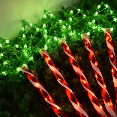 Inspire Picks Solar Candy Christmas Tree Garden Lights 5PC Outdoor Stake Light Set warm White 5pc Per Set