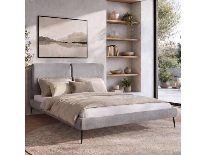 Polsterbett NUIT 160x200 cm Doppelbett (Wind 82), mit Matratze Mediro Ergo+ Stoffbett, 160x200 cm, Inkl. Lattenrost