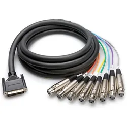 Hosa DTF-807 Multicore Kabel 8-fach DB25 XLR-F 7m (7 m, Multicore Kabel), Audiokabel