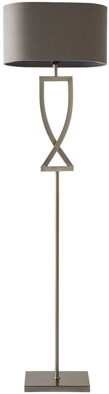 Metro Bultema 145.5cm Traditional Floor Lamp Brushed Chrome 145.5cm H X 40cm D
