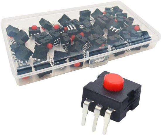 Micro Mini 12x12 Vergrendeling AAN/UIT Schakelaar 1.5A 250V Zelfsluitende Drukknop voor DIY SMD Zaklamp