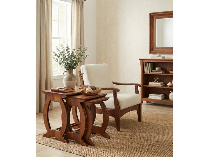 JVmoebel Beistelltisch Holz Modern Braun Bequem Wohnzimmer Beistelltisch Praktisch Komfort (1-St), Made in Europa