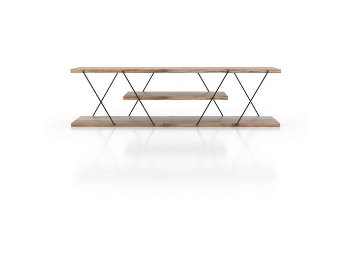 TV-Möbel Georis Schwarz/Nussbaum Holzwerkstoff B 120 cm - TV-Möbel