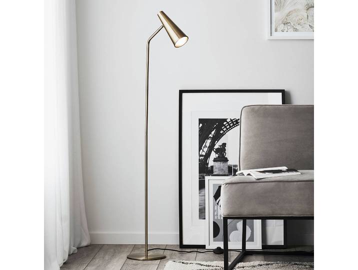 Markslöjd Stehlampe Peak, messing / gold, für Wohn- / Esszimmer, Metall, Modern, Stehlampe
