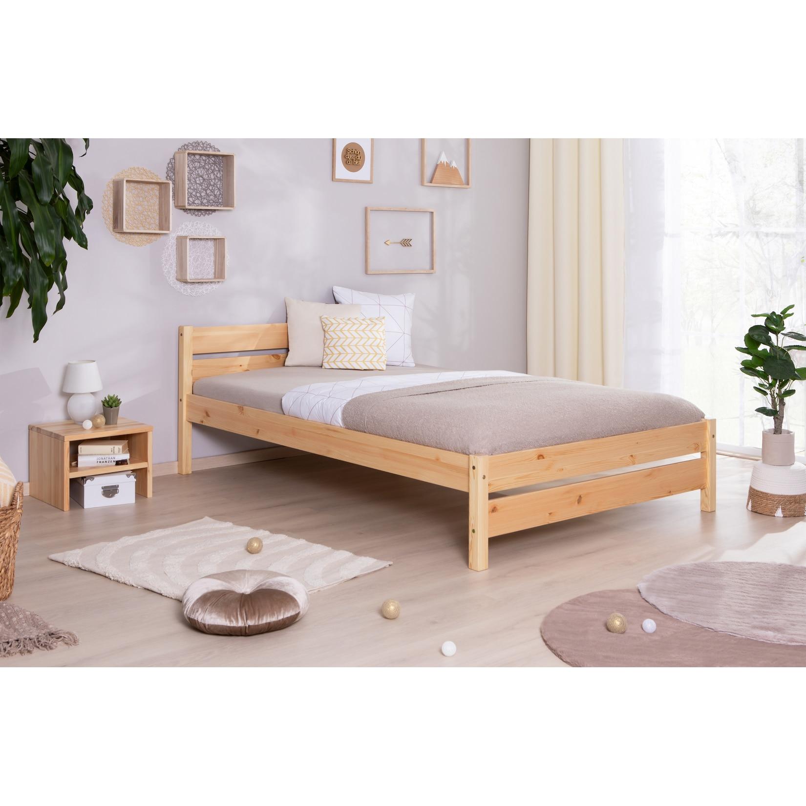 TiCAA Massivholz Einzelbett "Bora" Kiefer Natur