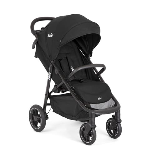Joie Litetrax Pro kinderwagen met ligstand en regenhoes, Shale, geschikt als Travel System, Geboorte–4 jaar